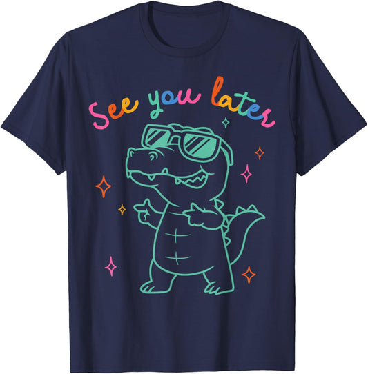 See Ya Later Alligator Funny Gator T-Shirt - T-Shirt | Navy