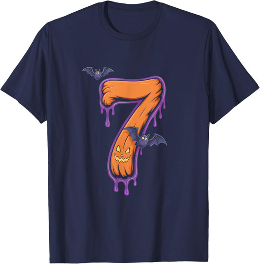 Fun Six Seven 6 7 Meme Design Couples Halloween T-Shirt - T-Shirt | Navy