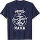 Proud Coast Guard Nana USCG Coastie Family Matching T-Shirt - T-Shirt | Navy