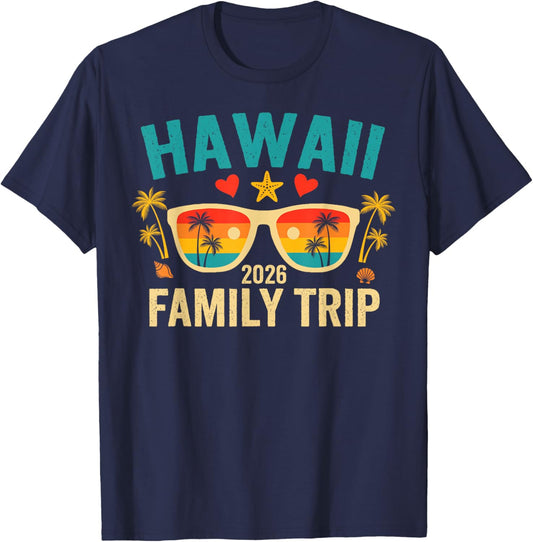 Hawaii Family Trip 2026 Vacation Hawaii Family Travel T-Shirt - T-Shirt | Navy