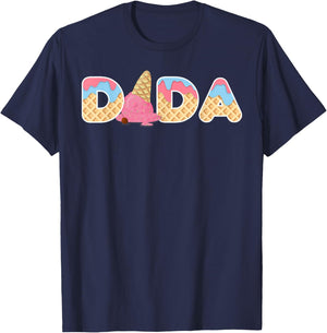 Ice Cream Dada 1st Birthday Matching Family T-Shirt - T-Shirt | Navy