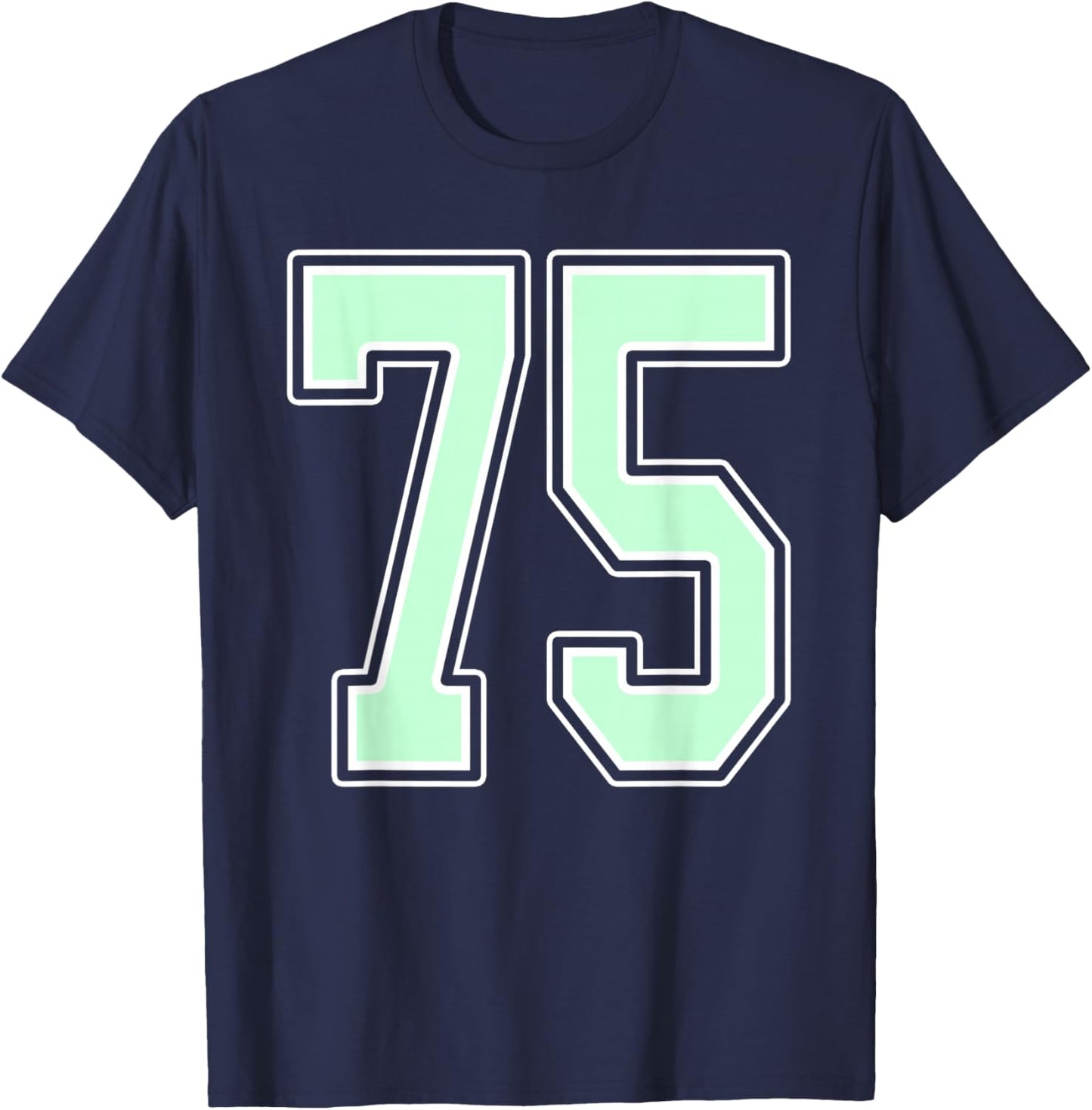 Cute Mint Green Number 75 Jersey Player Uniform #75 Fan T-Shirt - T-Shirt | Navy