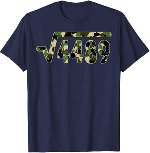 6 7 Army Pattern Meme Square Root 4489 Slang Math Teacher T-Shirt - T-Shirt | Navy