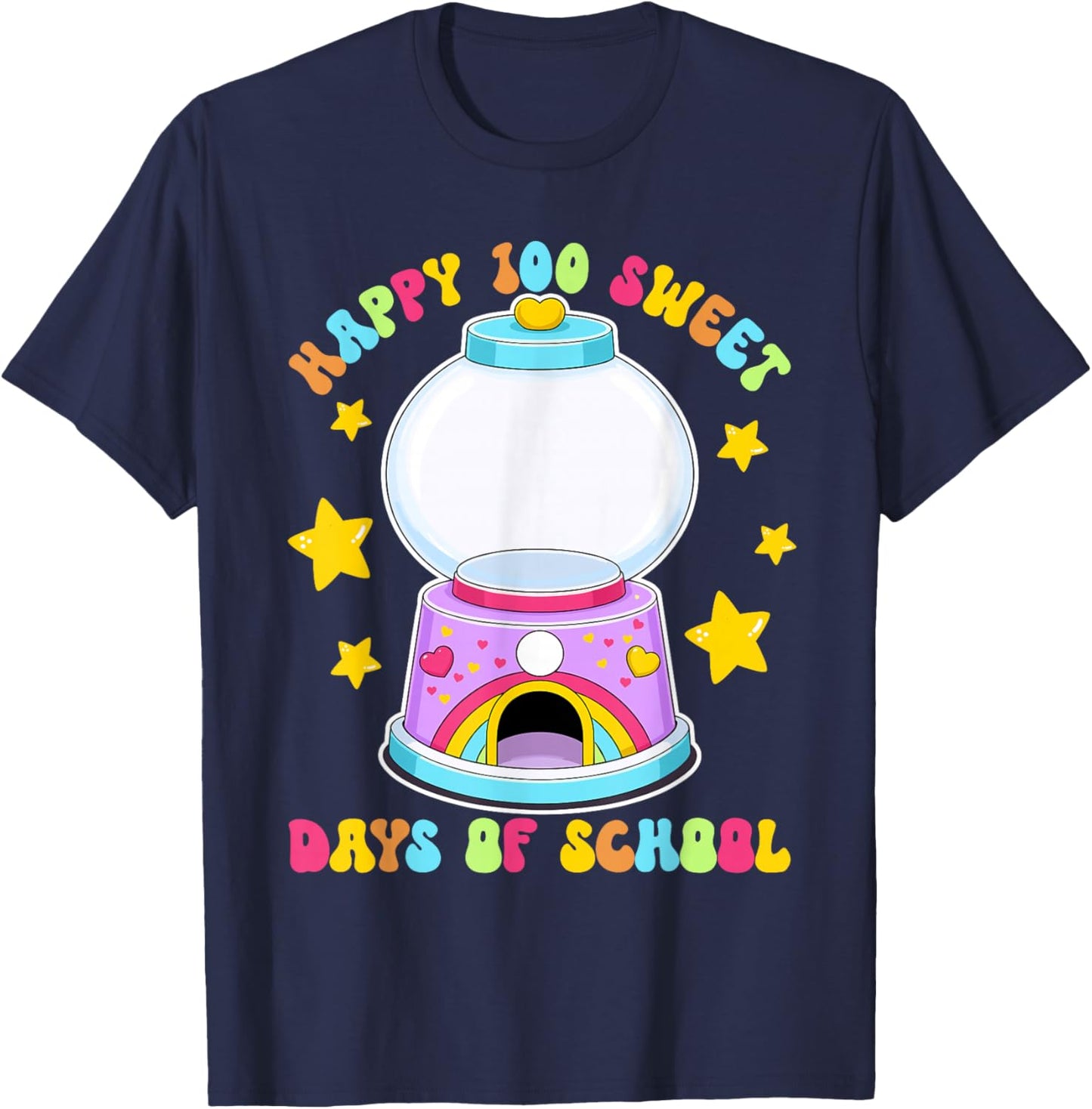 Funny 100 Days of School Gumball Machine Empty DIY Project T-Shirt - T-Shirt | Navy