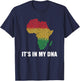Black History Month It's in My DNA Pan African Fingerprint T-Shirt - T-Shirt | Navy