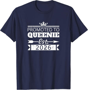 Promoted to Queenie Est 2026 New Grandma Reveal Vintage T-Shirt - T-Shirt | Navy