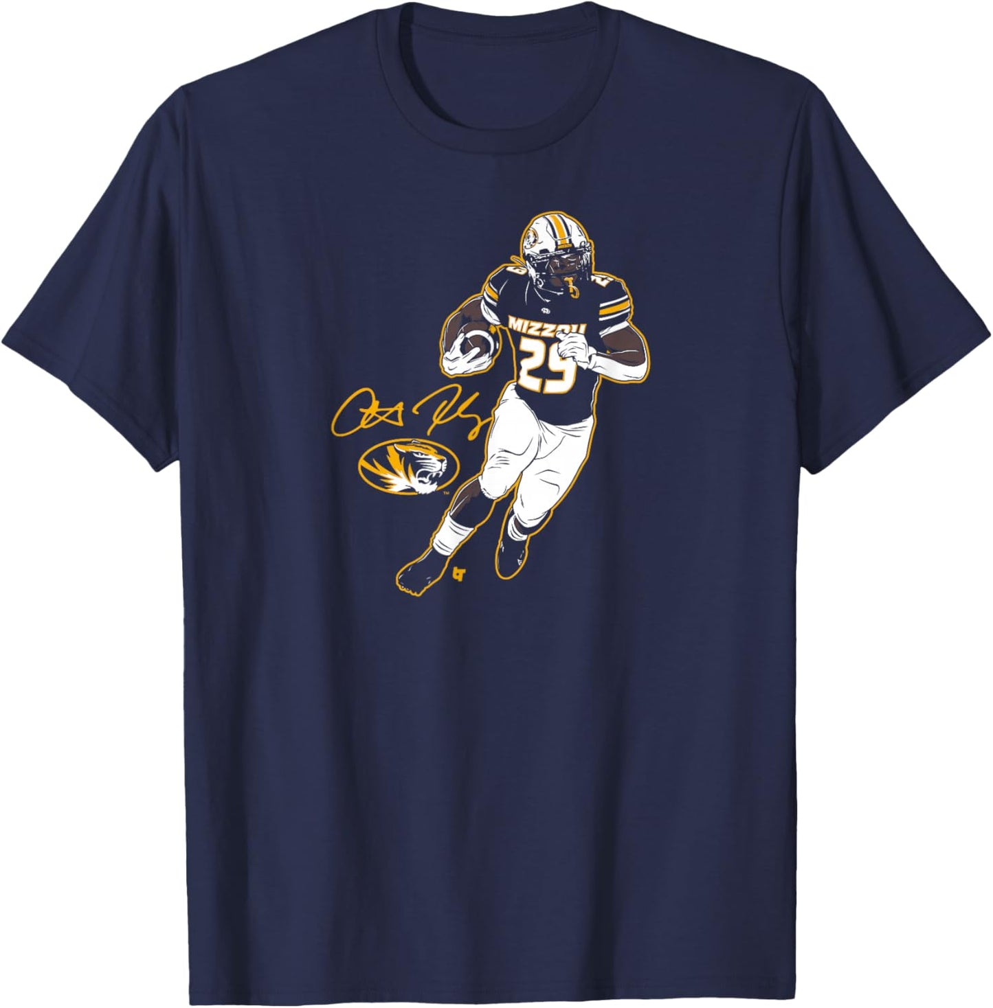 Missouri Football: Ahmad Hardy Superstar Pose T-Shirt - T-Shirt | Navy