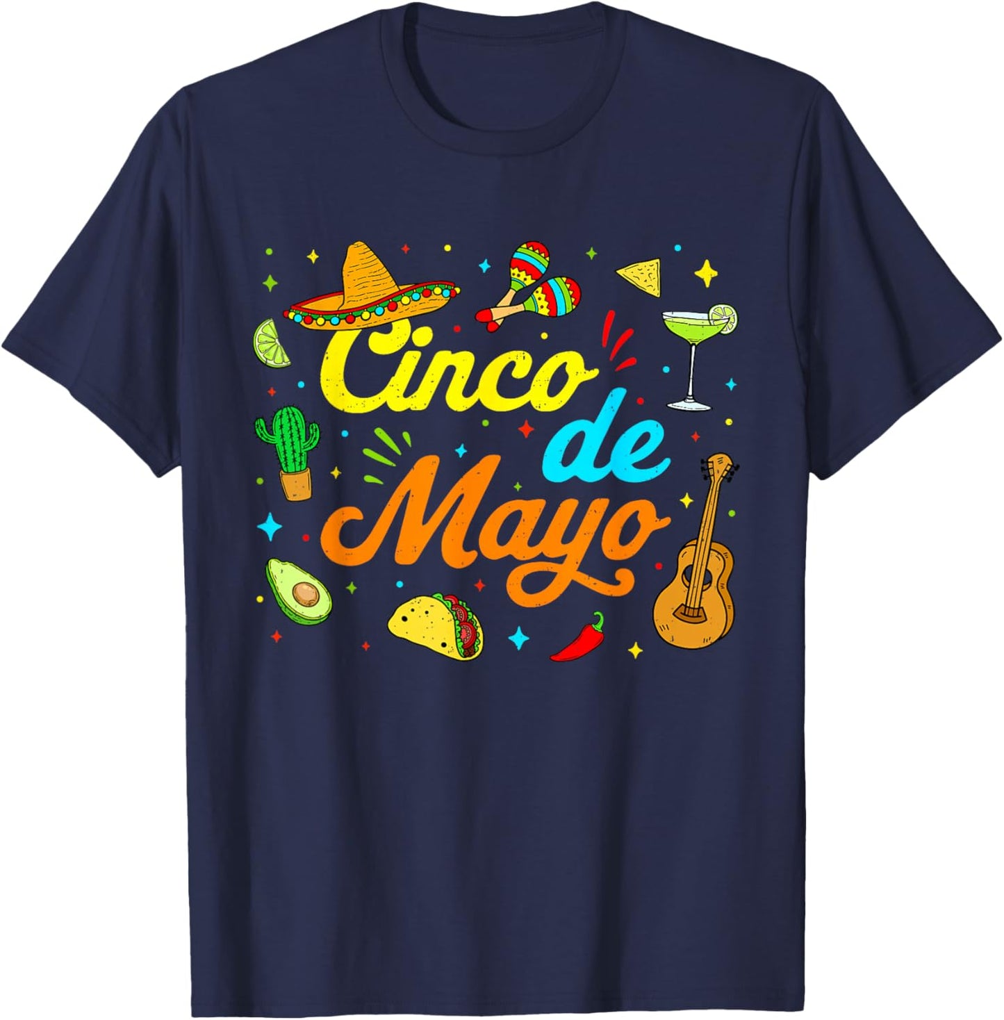 Cinco De Mayo Mexican Party 5 De Mayo Fiesta Men Women Kids T-Shirt - T-Shirt | Navy