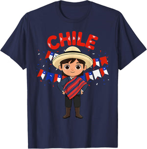 Chile Chilean Boy Traditional Outfit Wear Flag Heritage T-Shirt - T-Shirt | Navy