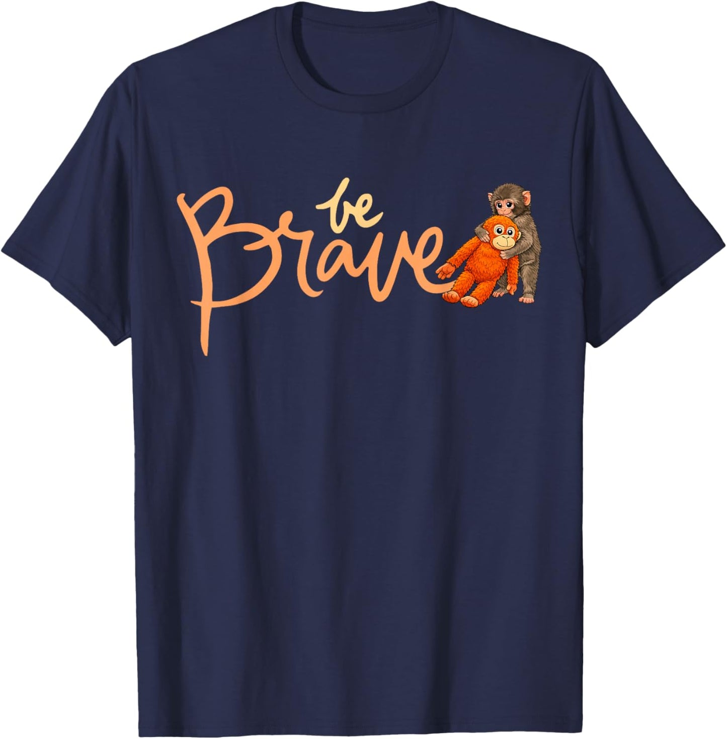 Punch Baby Monkey Cute Stuffed Animal Zoo Japan Inspiration T-Shirt - T-Shirt | Navy