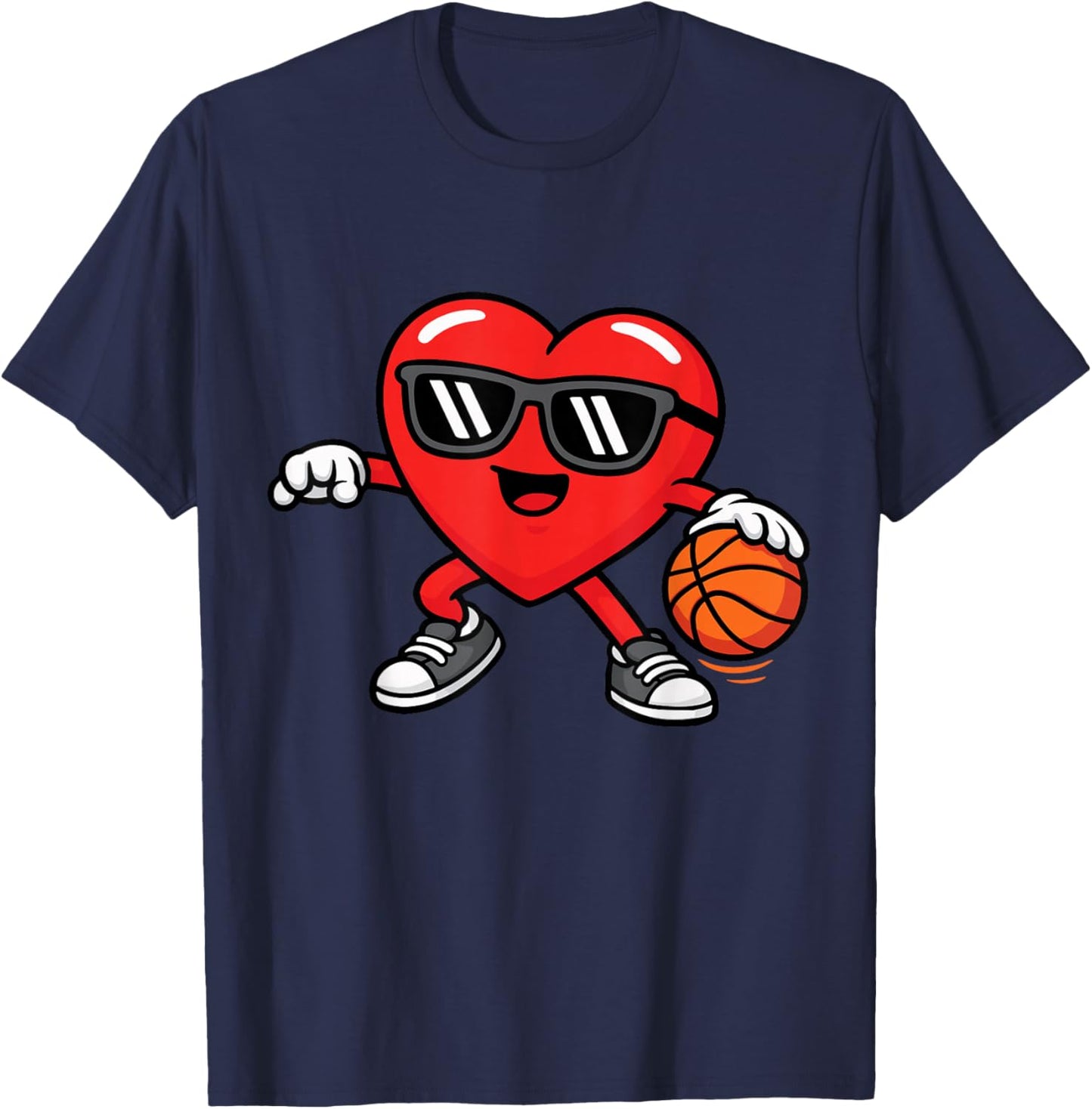 Funny Basketball is My Valentines Day Boys Sports Love T-Shirt - T-Shirt | Navy