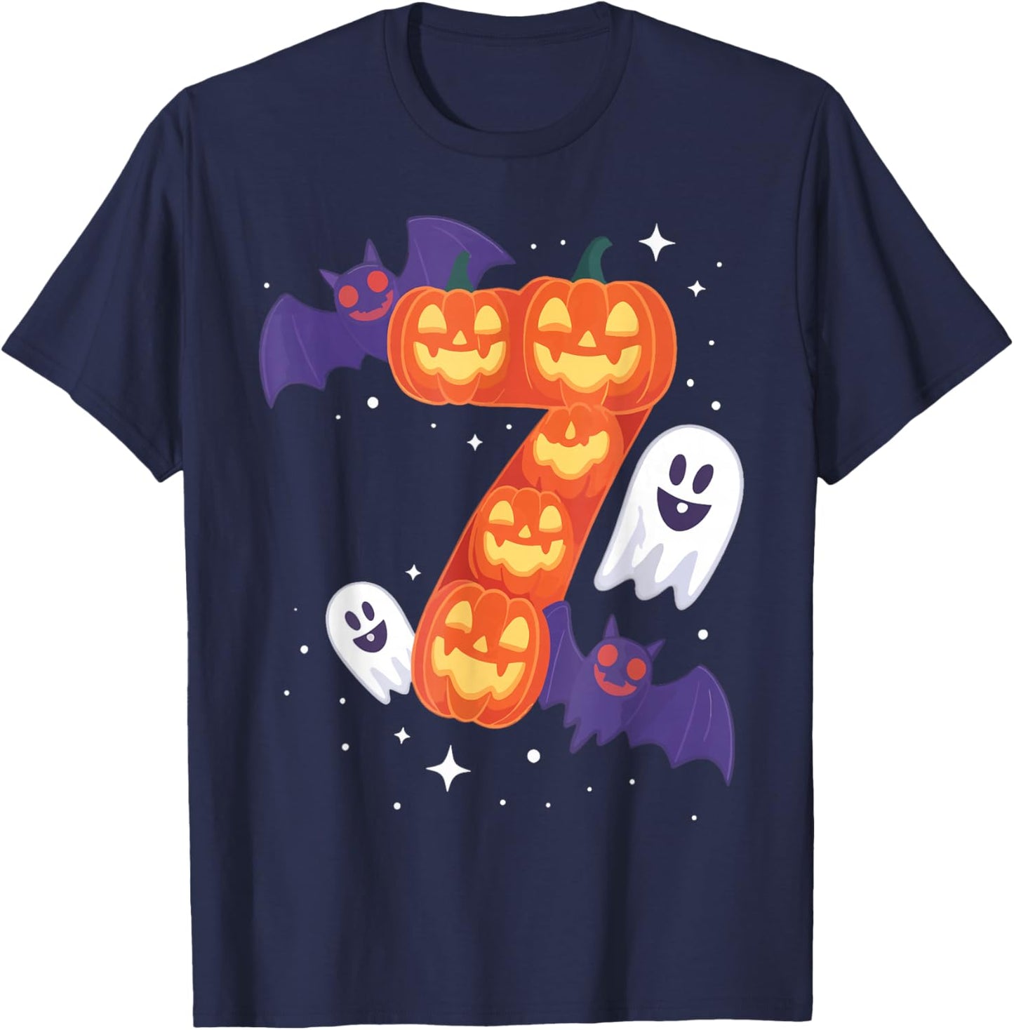 Halloween Couple Six Seven Meme 6 7 Pumpkin Ghost Costume T-Shirt - T-Shirt | Navy