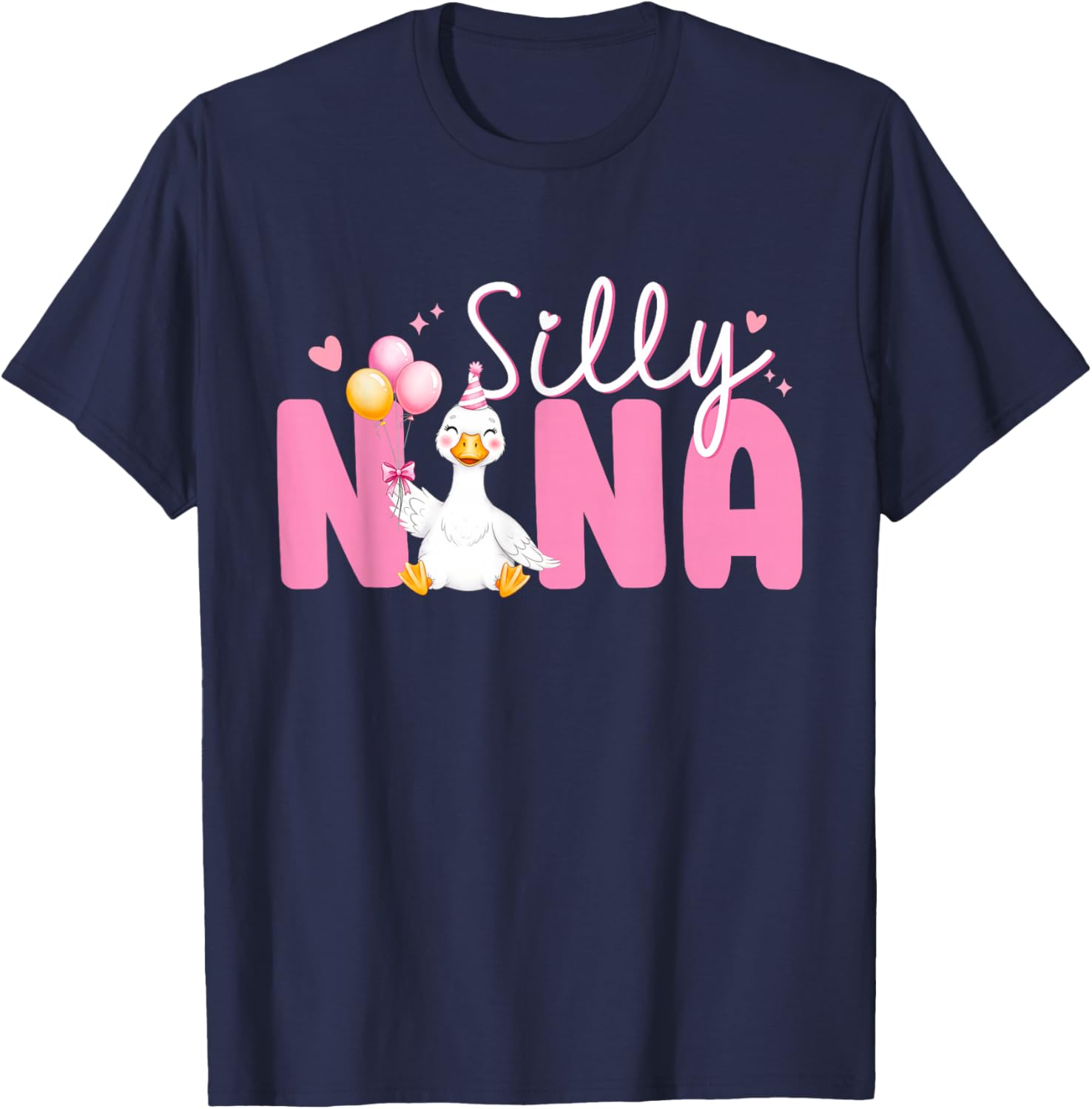 Silly Nana Goose Nana 1st Birthday Family Matching Party T-Shirt - T-Shirt | Navy
