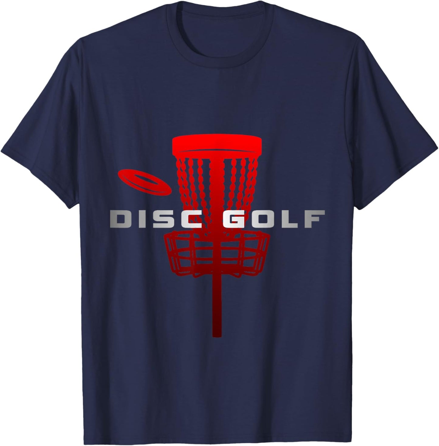 Disc Golf Chain Basket – Retro Minimal Sports Design T-Shirt - T-Shirt | Navy