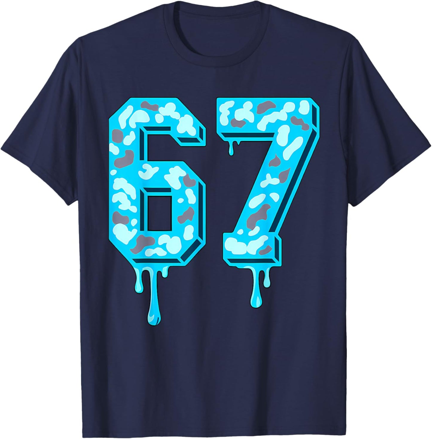 67 Drip Camo Gamma Blue Matching T-Shirt - T-Shirt | Navy