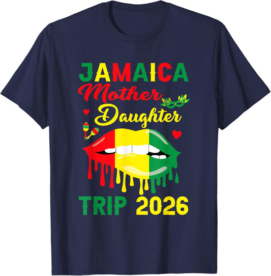 Jamaica Mother Daughter Trip 2026 Mom Daughter Family Vacay T-Shirt - T-Shirt | Navy