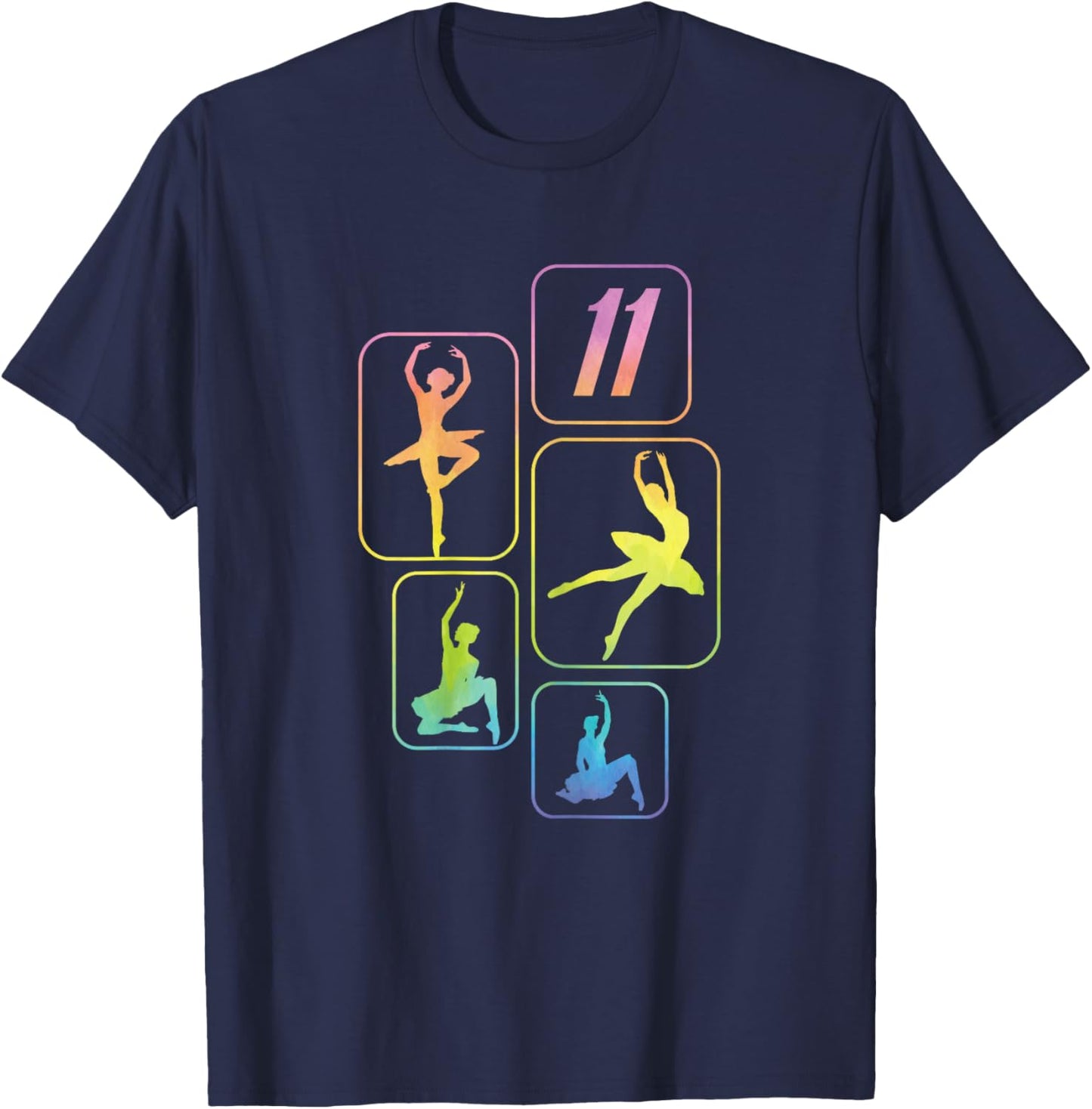 11th Birthday Girl Ballet Dancer Retro Ballerina 11 Year Old T-Shirt - T-Shirt | Navy