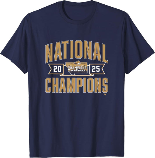 Montana State Football - 2025 FCS National Champions - NCAA T-Shirt - T-Shirt | Navy