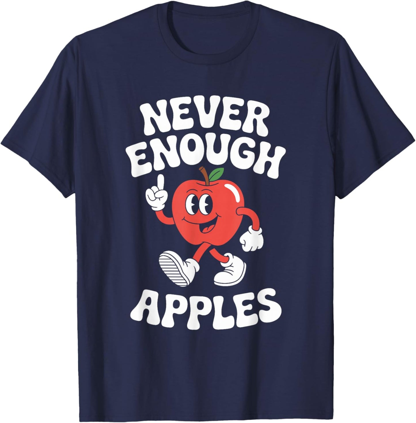 Funny Apple or Apples Retro T-Shirt - T-Shirt | Navy