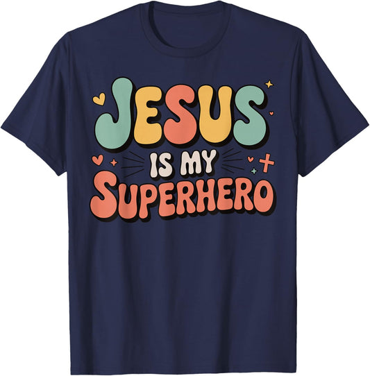 Jesus is My Superhero T-Shirt - T-Shirt | Navy