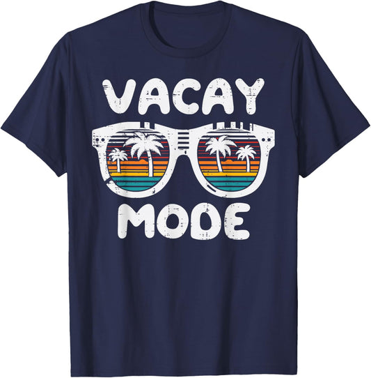 Summer Vacay Mode Sunglasses Retro Vacation Women Men Kids T-Shirt - T-Shirt | Navy
