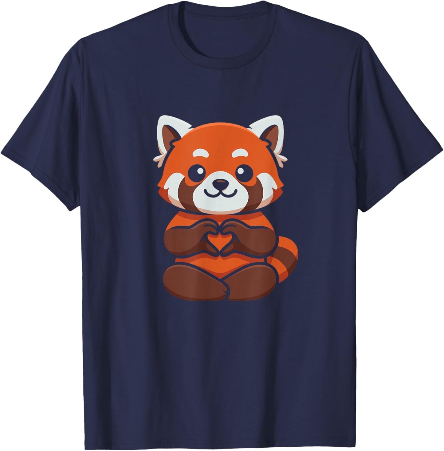 Red Panda Heart Kawaii Cute Women Girls Red Panda T-Shirt - T-Shirt | Navy