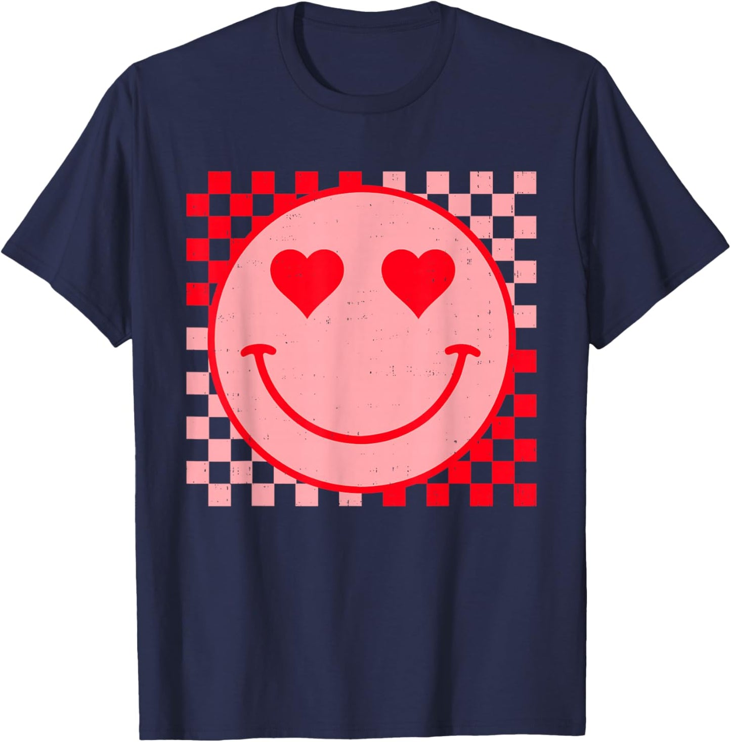 Retro Vintage Valentines Day Smile Face Men Women Girls Kids T-Shirt - T-Shirt | Navy
