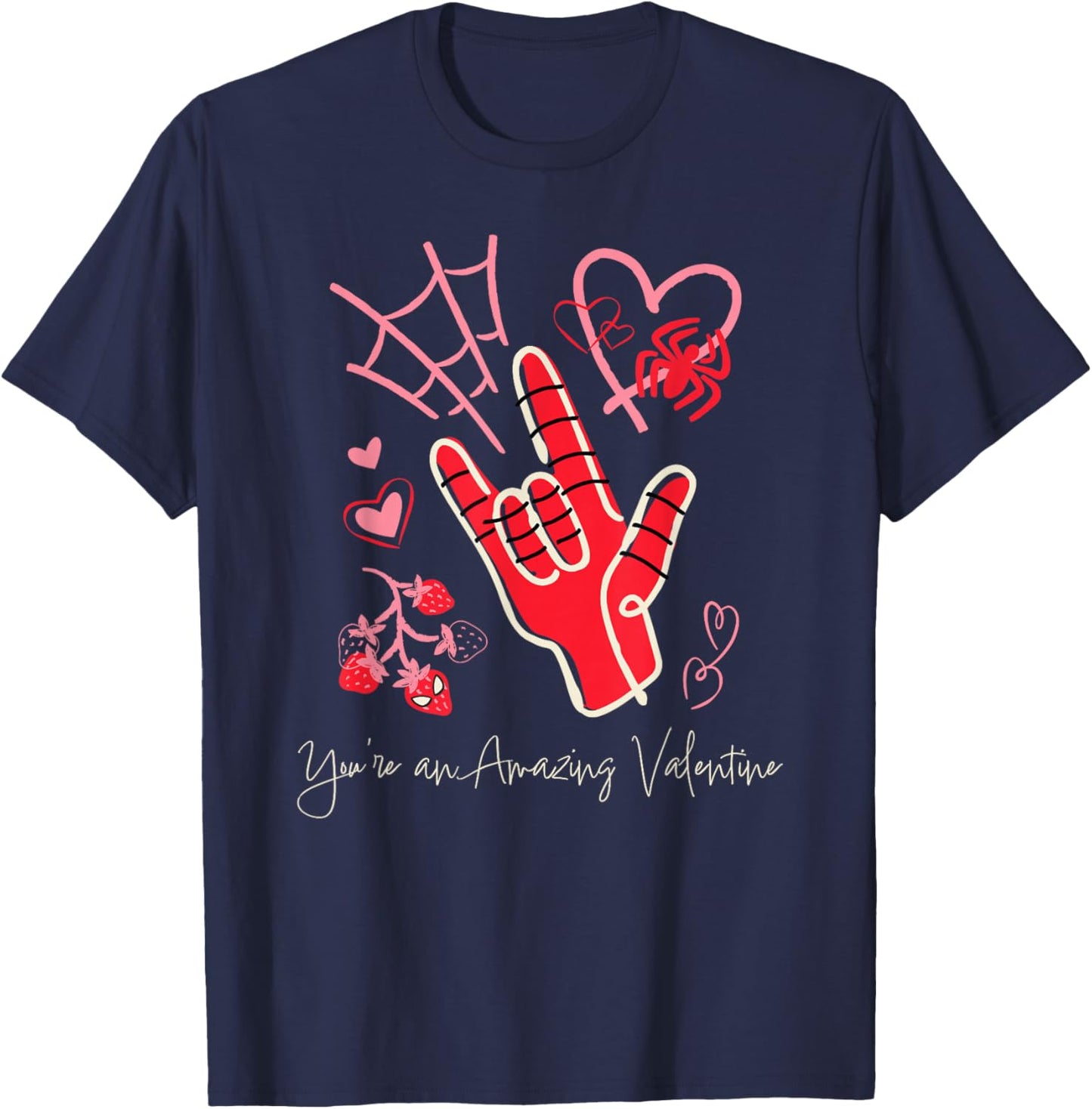 Marvel Spider-Man You're an Amazing Valentine Gift T-Shirt - T-Shirt | Navy
