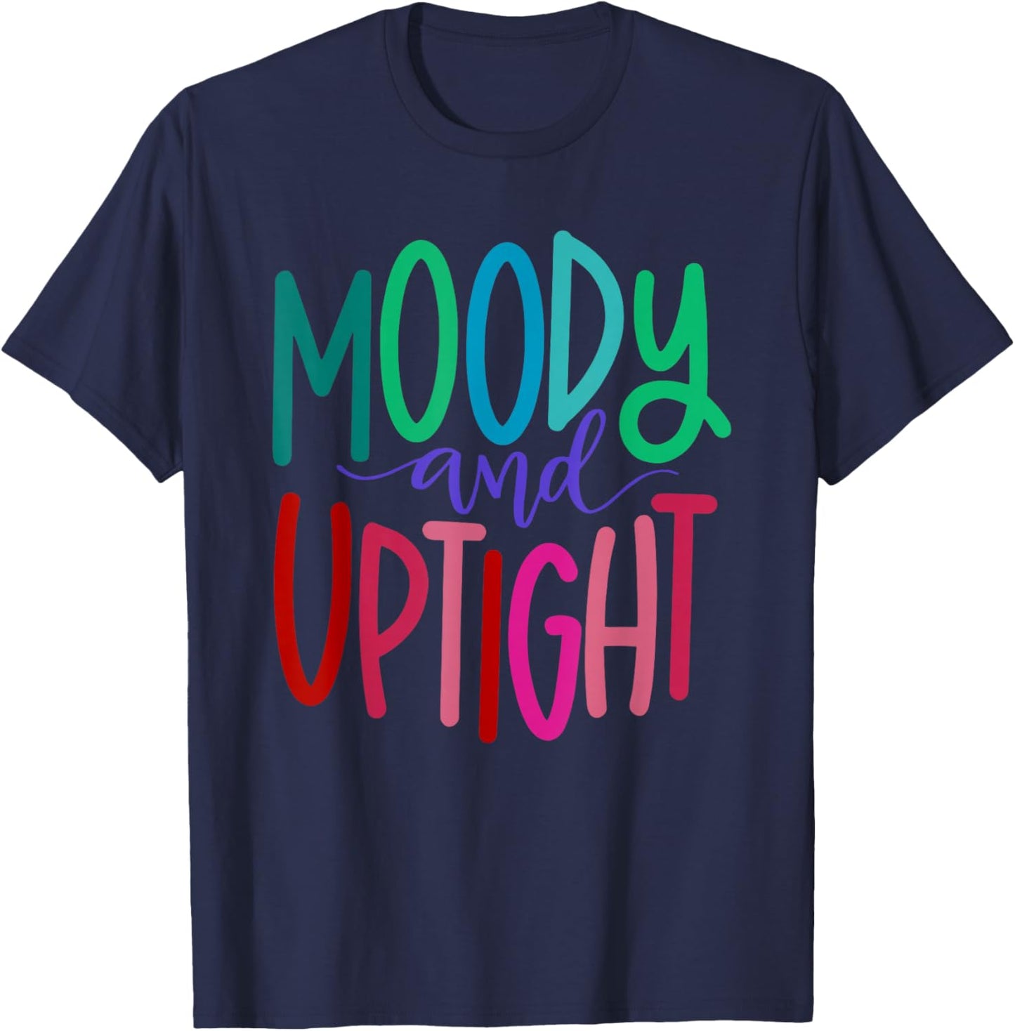 Merry & Bright and Moody & Uptight, Matching Couples T-Shirt - T-Shirt | Navy