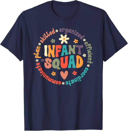Infant Squad Infant Teacher Team Infant Teaching Crew T-Shirt - T-Shirt | Navy