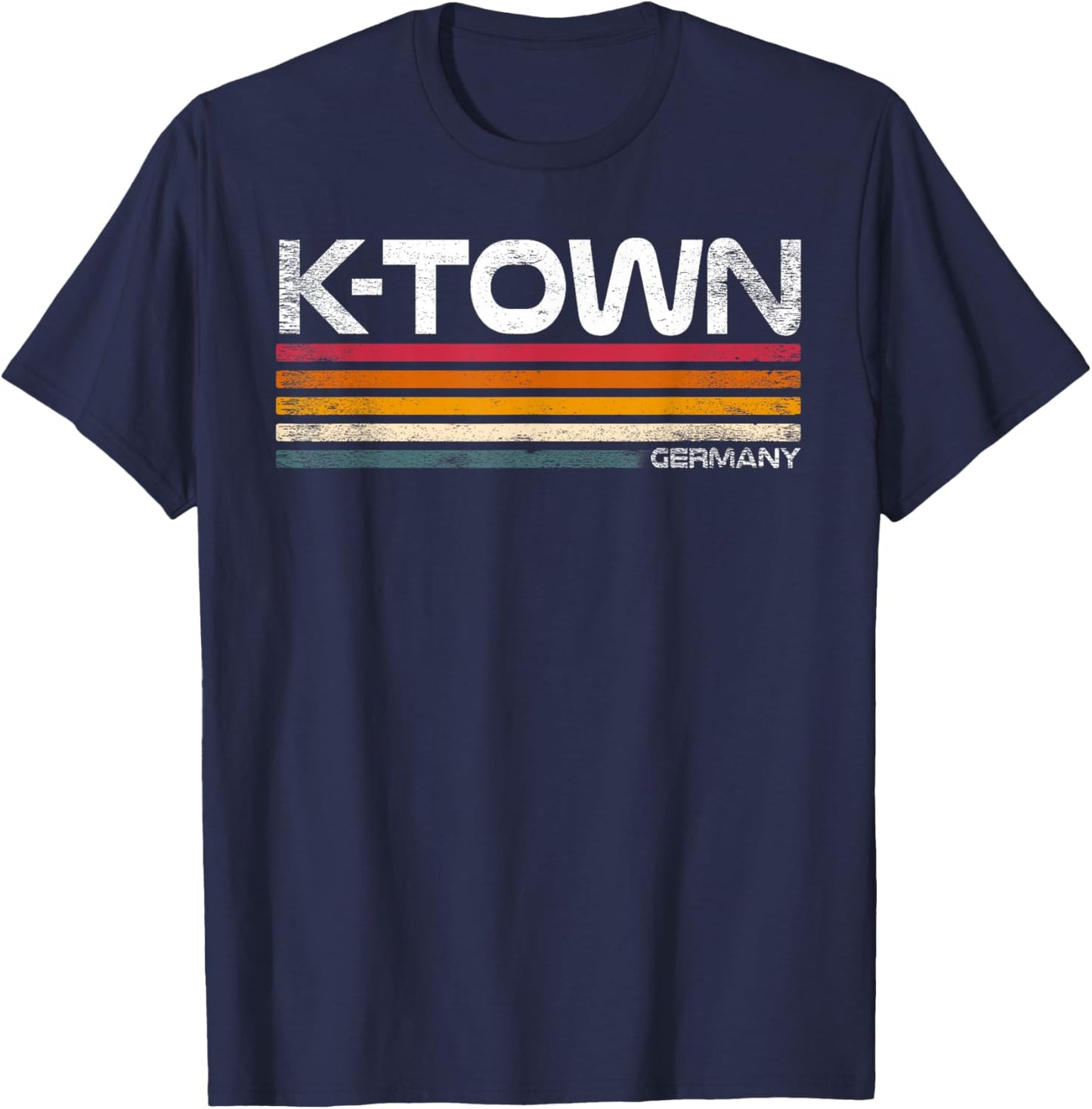 K-Town Retro Design Munich Kaiserslautern Lover T-Shirt - T-Shirt | Navy