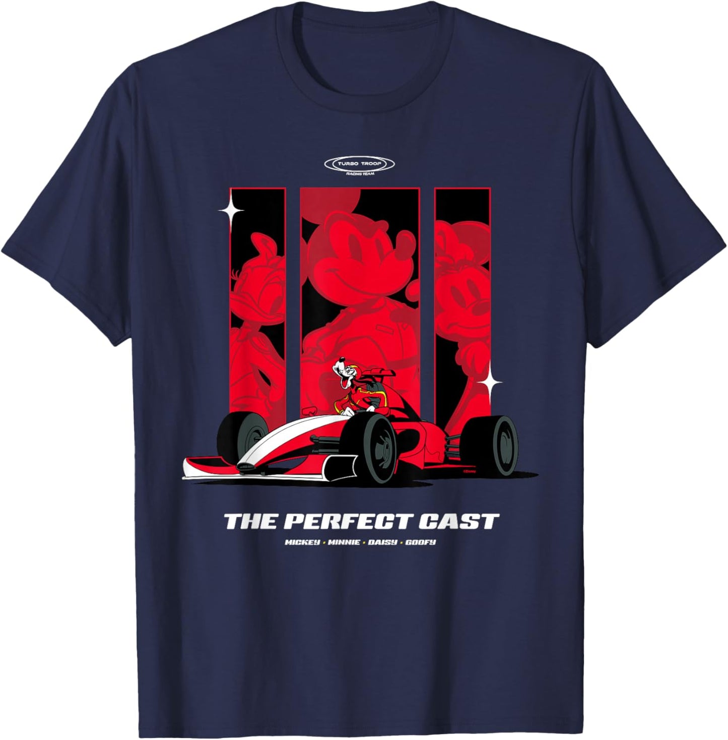 Disney Racing Goofy & Friends The Perfect Cast Turbo Troop T-Shirt - T-Shirt | Navy