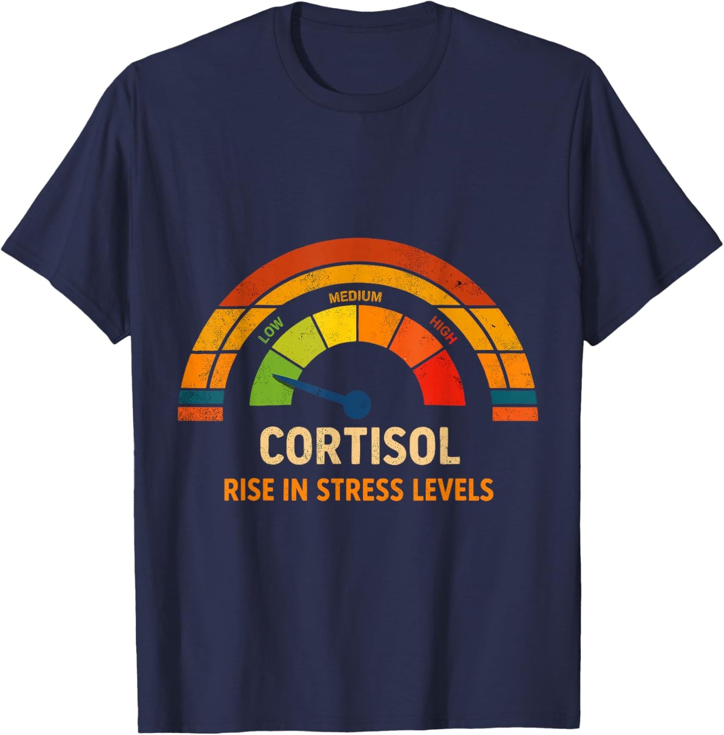 Funny Low Cortisol Levels v Meme T-Shirt - T-Shirt | Navy