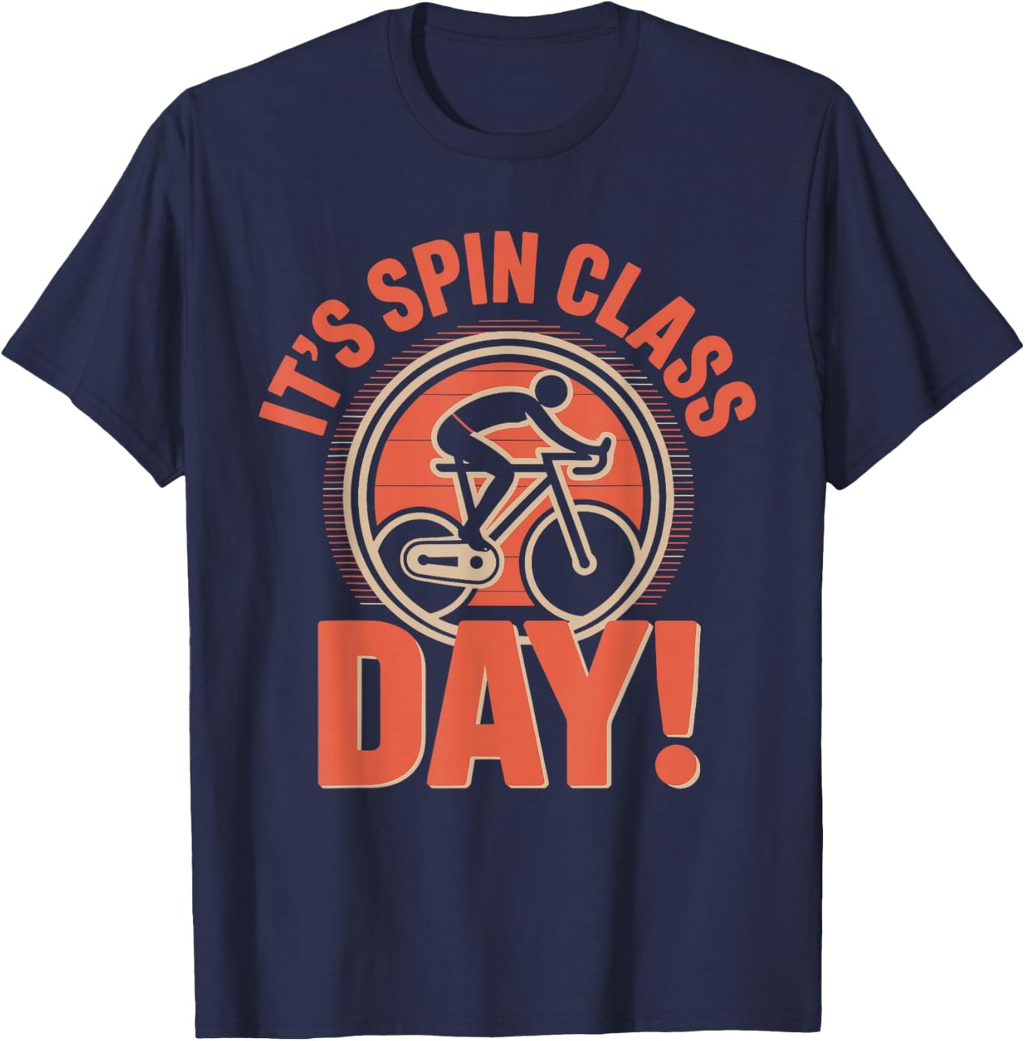 Spin Class Day Fitness Instructor Workout Indoor Cycling T-Shirt - T-Shirt | Navy