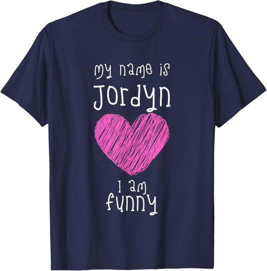 Hello I'm Jordyn Funny Slogan Outfit for Toddlers and Baby T-Shirt - T-Shirt | Navy
