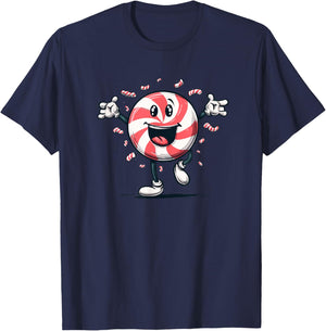 Happy Peppermint Christmas Candy Costume T-Shirt - T-Shirt | Navy
