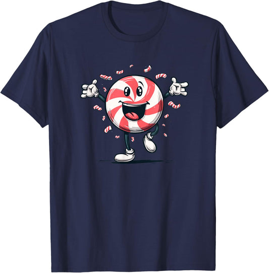 Happy Peppermint Christmas Candy Costume T-Shirt - T-Shirt | Navy