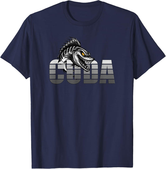 American Muscle Cars, CUDA Badge, Classic CAR Emblems T-Shirt - T-Shirt | Navy