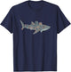 Artistic Whale Shark Drawing Art Design T-Shirt - T-Shirt | Navy