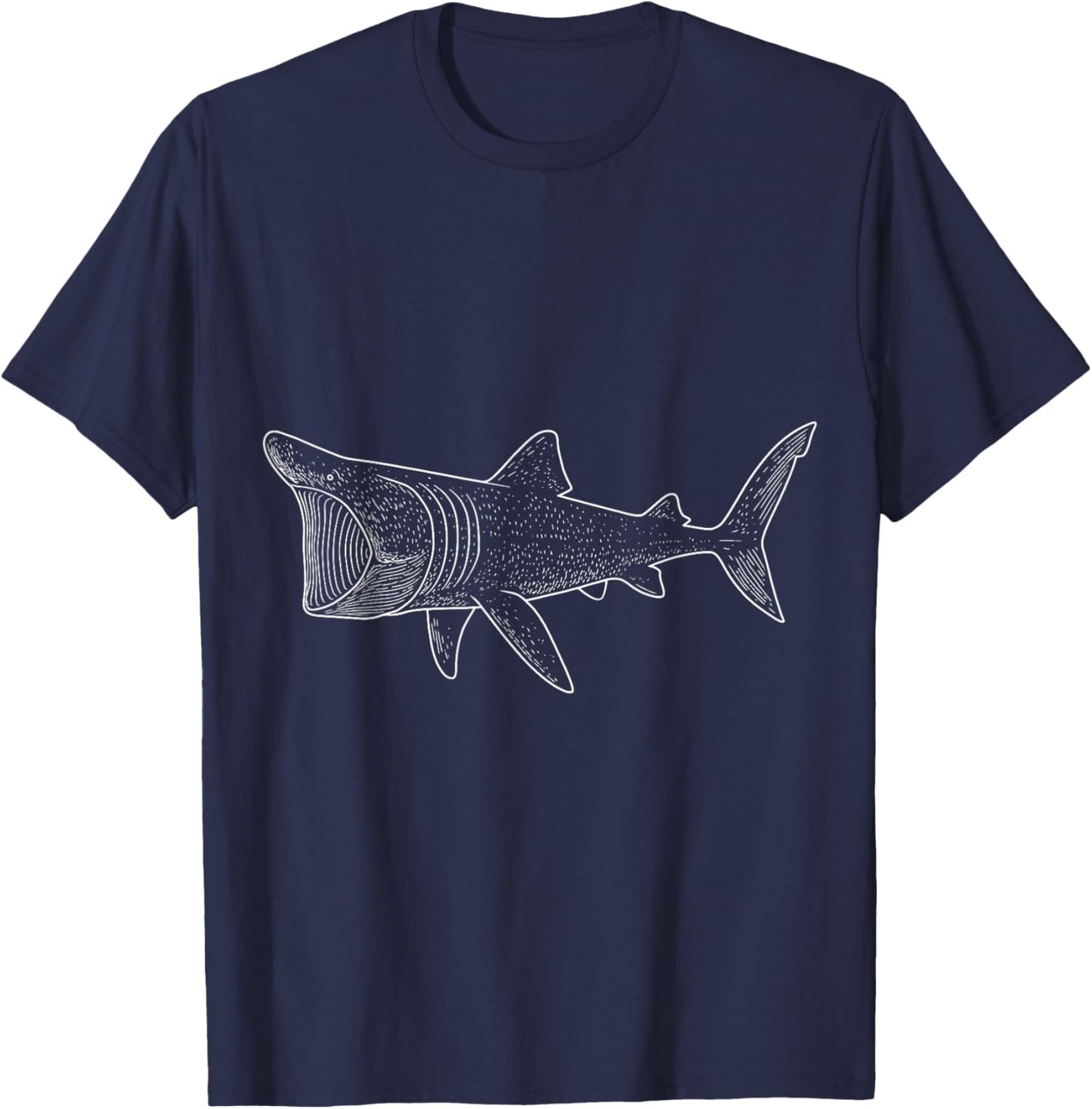 Basking Shark Illustration Shark Lover T-Shirt - T-Shirt | Navy