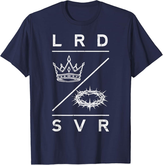 Lord Saviour Crown Christian God Jesus Bible Men Women Kids T-Shirt - T-Shirt | Navy