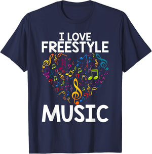 I Love Freestyle Music T-Shirt - T-Shirt | Navy