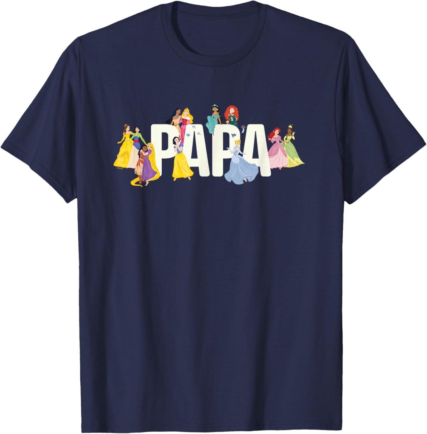 Disney Princess Squad Papa Family Trip Vacation Reunion T-Shirt - T-Shirt | Navy