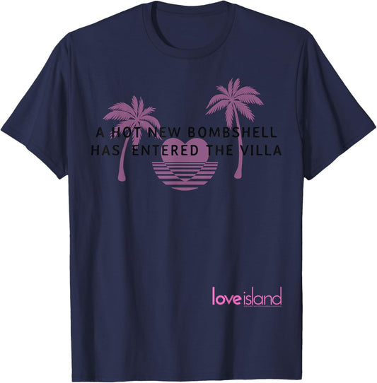 Hot New Bombshell - Love Island - 80s Aesthetic T-Shirt - T-Shirt | Navy