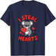 Valentine's Day Koala I Steal Hearts Love T-Shirt - T-Shirt | Navy