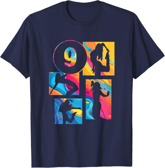 9th Birthday Girl Hip Hop Dancer Breakdancer 9 Years Old T-Shirt - T-Shirt | Navy