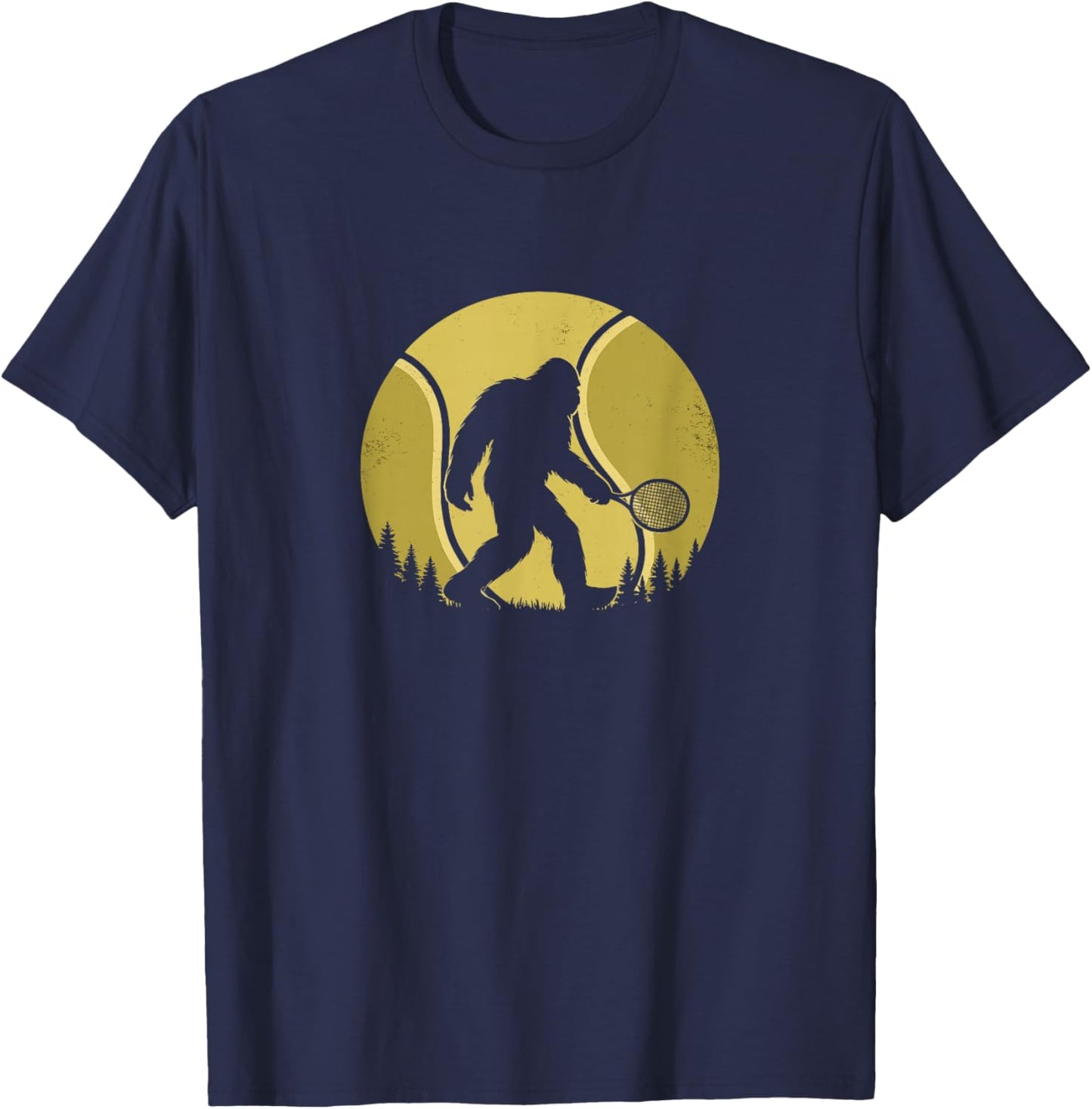 Funny Bigfoot Shirt Tennis Ball Men Women T-Shirt - T-Shirt | Navy