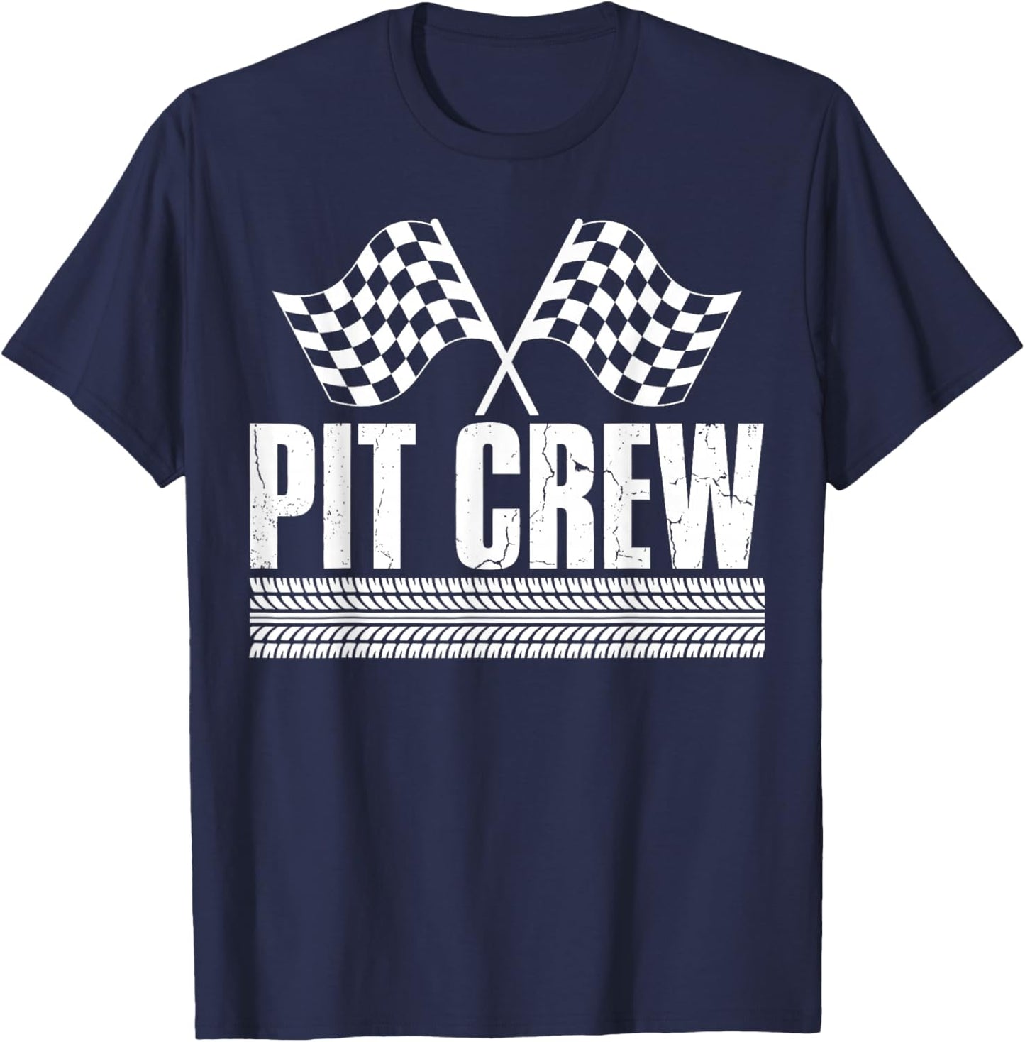 Pit Crew Birthday Party for Family Matching Race Car Racing T-Shirt - T-Shirt | Navy