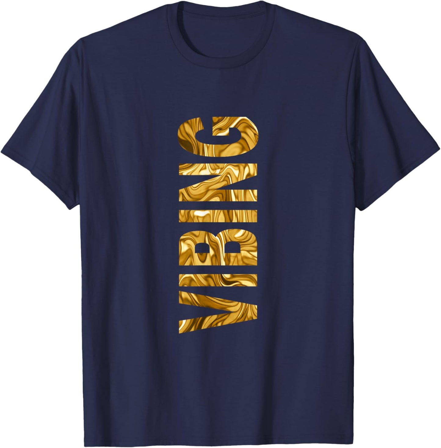 Brown Color Vibing Liquid Brown Graphic T-Shirt - T-Shirt | Navy