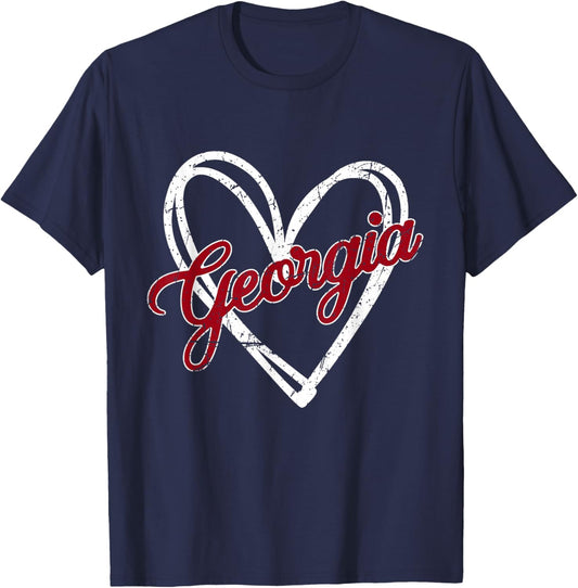 Georgia Vintage USA Peach State Southern Pride Men Women Kid T-Shirt - T-Shirt | Navy